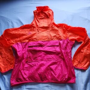 NIKE ACG WINDBREAKER ANORAK HOODED PULLOVER JACKET ORANGE/PINK SIZE LARGE IS USE